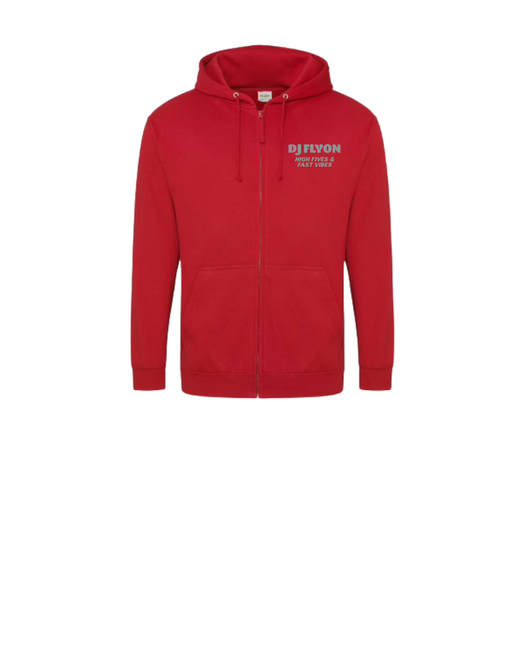 Zipped Hoodie - zeefdruk dark grey