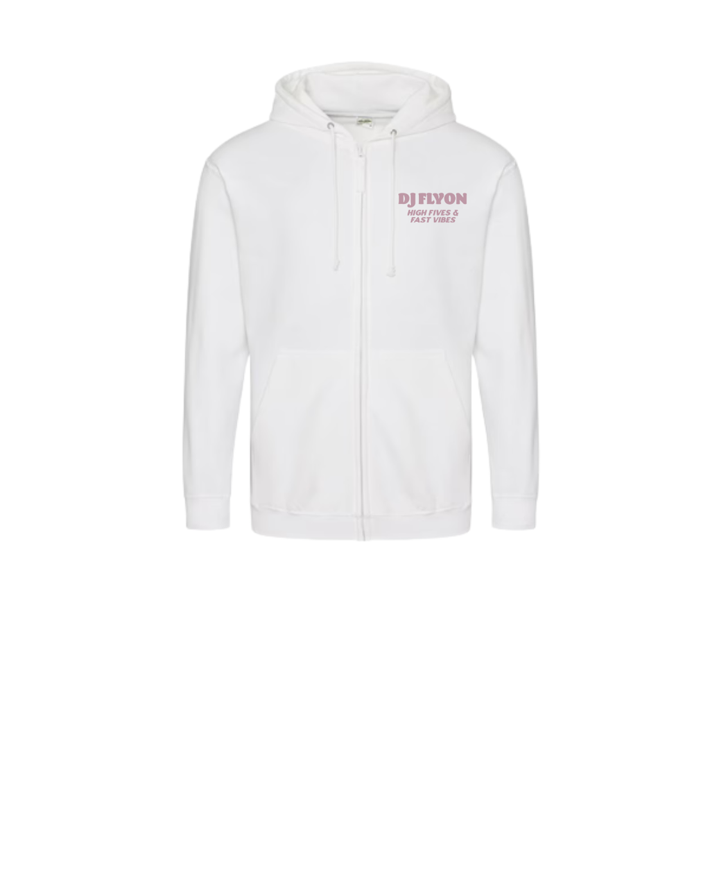 Zipped Hoodie - zeefdruk ancient pink