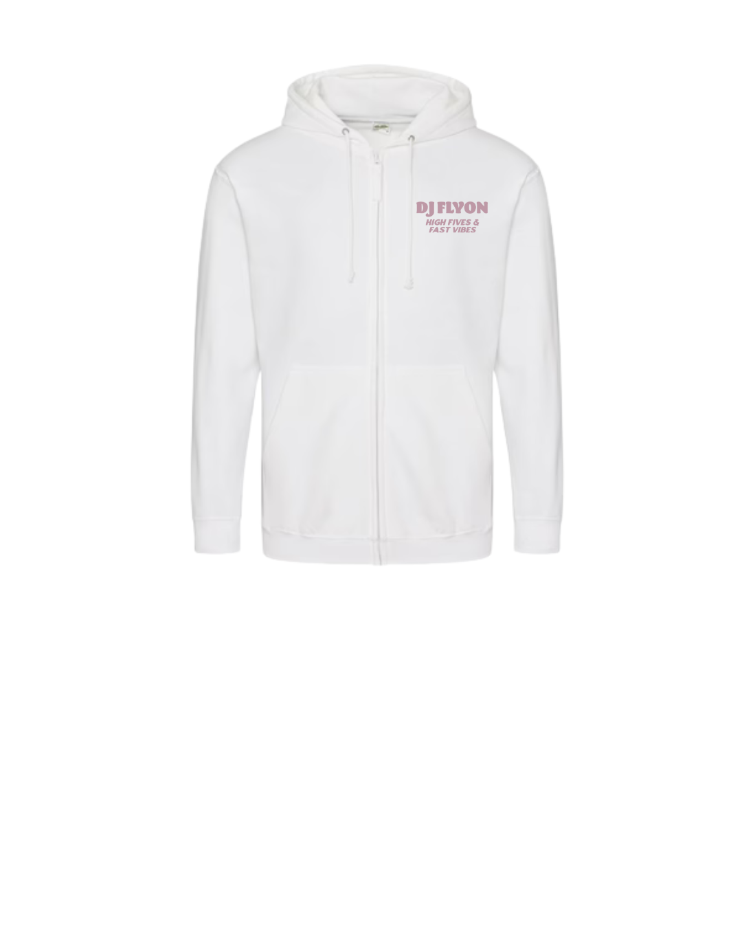 Zipped Hoodie - zeefdruk ancient pink