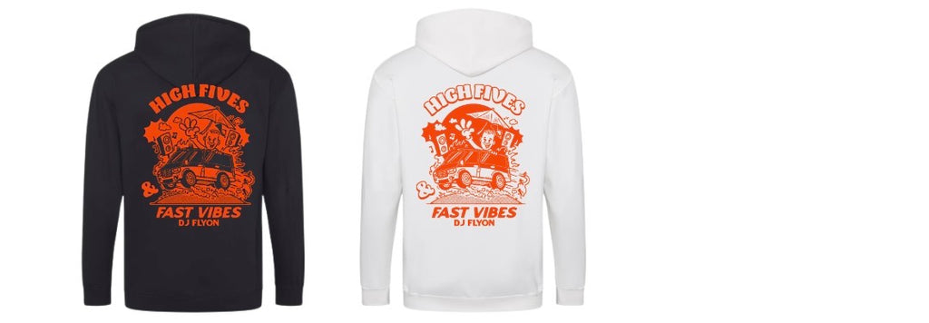 Zipped Hoodie - zeefdruk bright orange