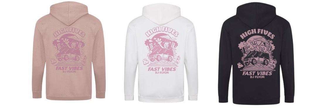 Zipped Hoodie - zeefdruk ancient pink