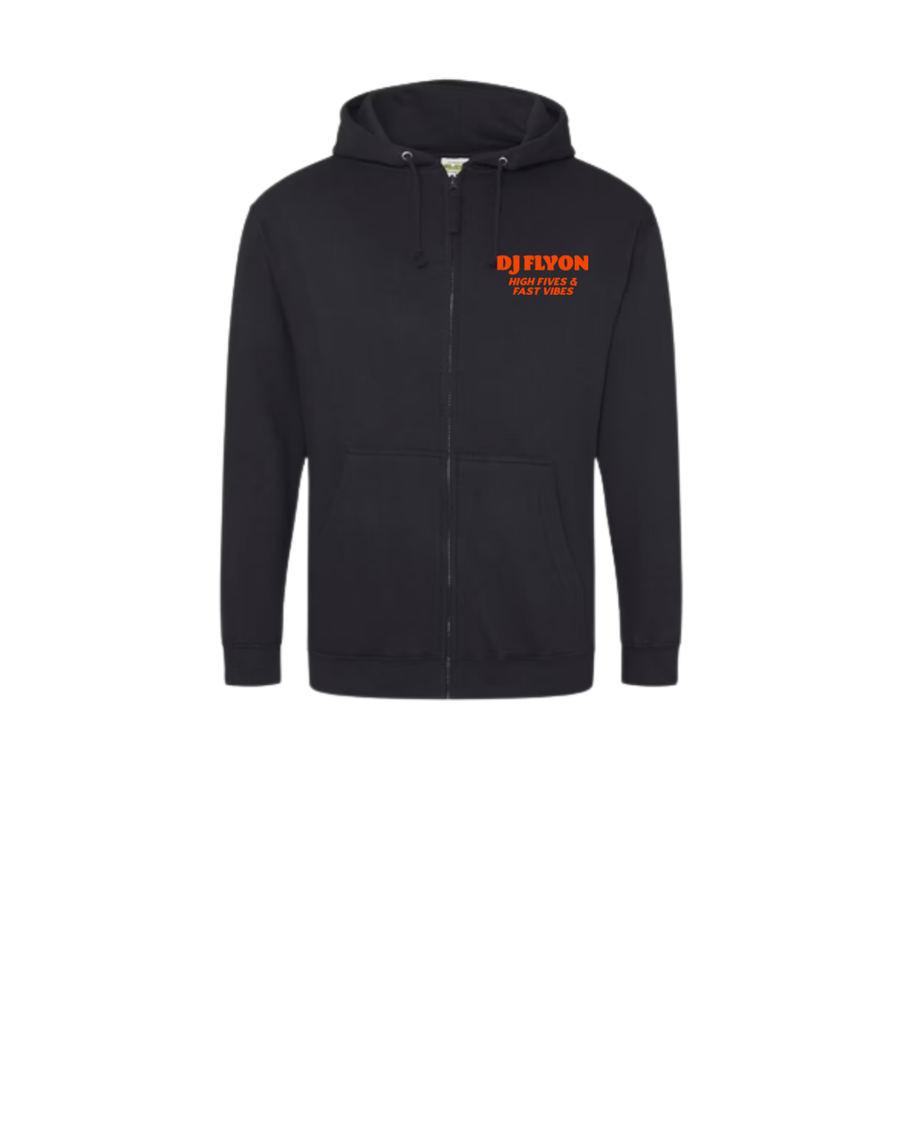 Zipped Hoodie - zeefdruk bright orange