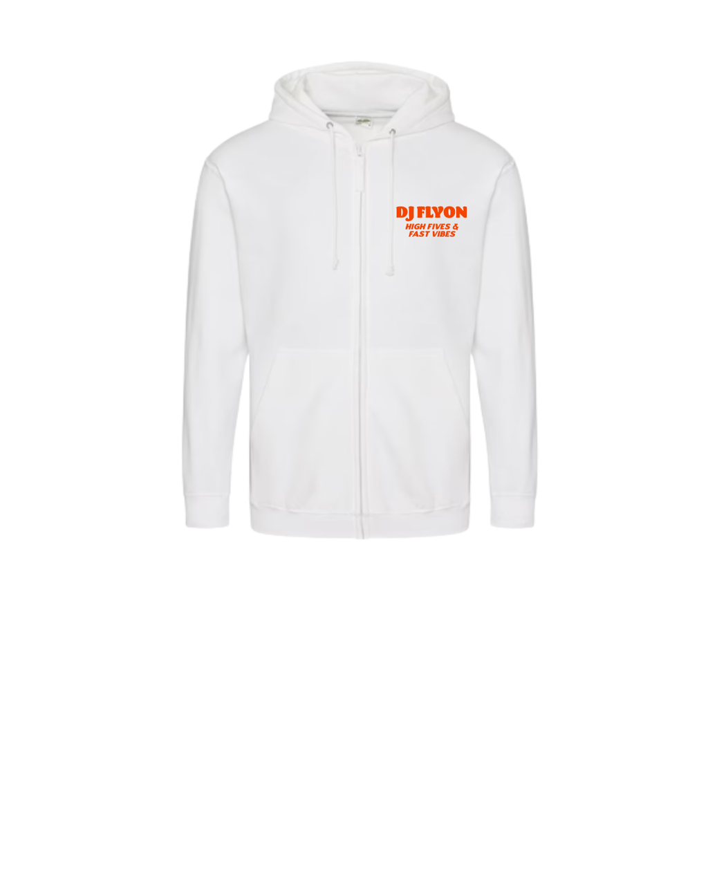 Zipped Hoodie - zeefdruk bright orange