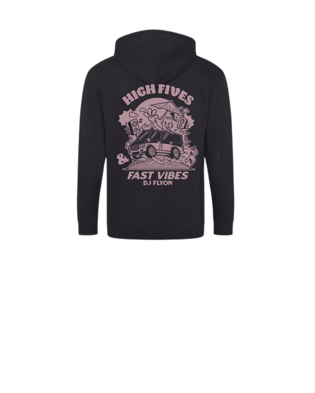 Zipped Hoodie - zeefdruk ancient pink